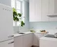 Blue and white kitchen