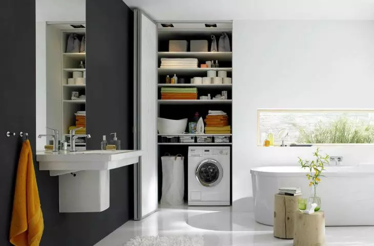 Custom cabinets also work well in the bathroom 