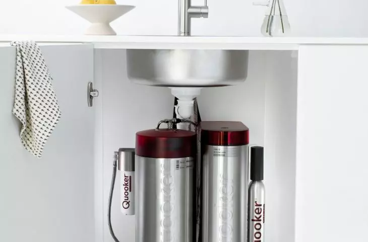 system Quooker z uzrądzeniem Cube i filtrem