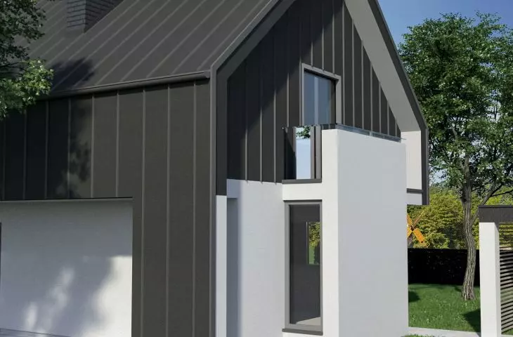 Single-family building - facade with BP19 decorative seam strip