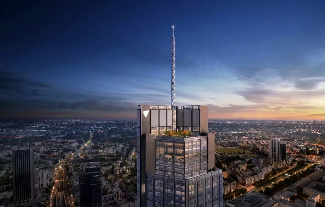 Budynek Varso Tower
w Warszawie, farba z kolekcji FUTURA w odcieniu Noir 2100 Sable © AKZONOBEL | INTERPON 