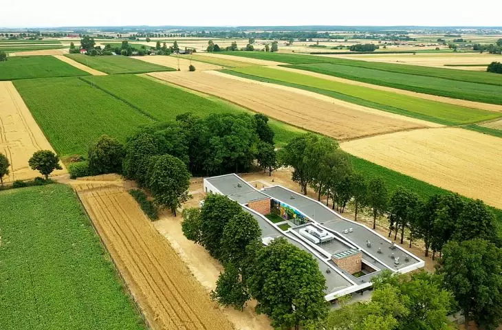 Home for the Homeless in the village of Jankowice, bird's eye view