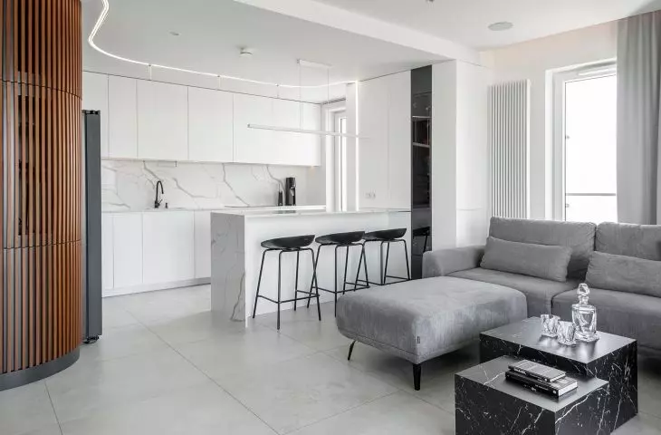 An apartment with a palm house in Warsaw, designed by AMJ Studio