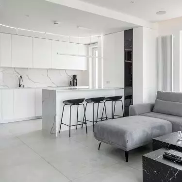An apartment with a palm house in Warsaw, designed by AMJ Studio