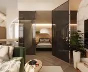 living room in a hotel room