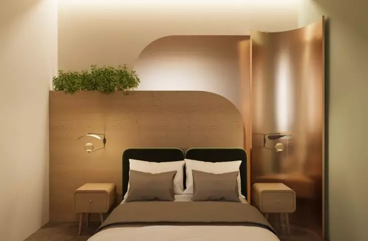 strefa sypialniana w pokoju hotelowym