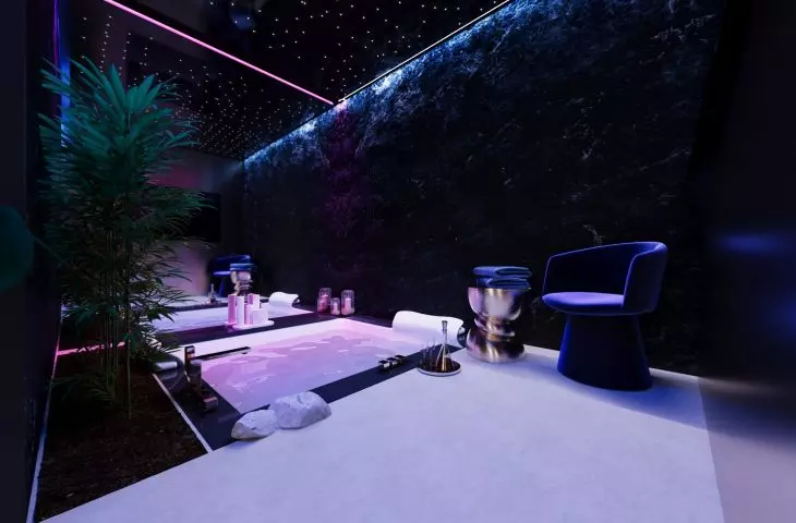 Jacuzzi area in a premium hotel room