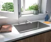 Dishwashing area by the window