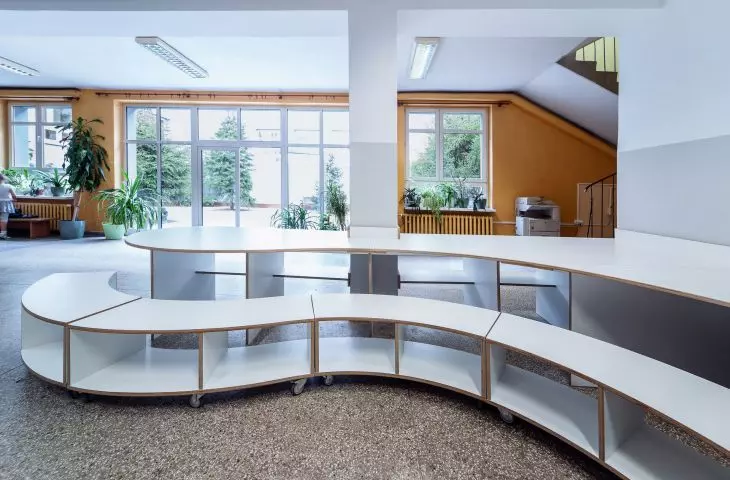 Furniture made of plywood covered with double-sided HPL laminate