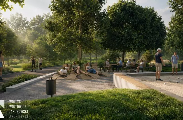 A pump track—a bicycle track with varied terrain—will be built in Planty Mistrzejowickie