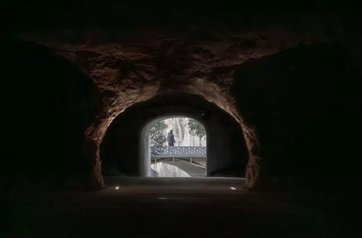 The old tunnels have become part of the route through the complex