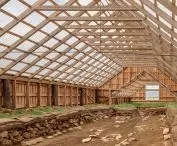The translucent polycarbonate roof allows diffused light to enter the interior