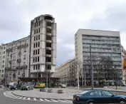Polytechnic Square in 2016—the building at No. 4, which was still under construction at the time, and the building at 54 Polna Street