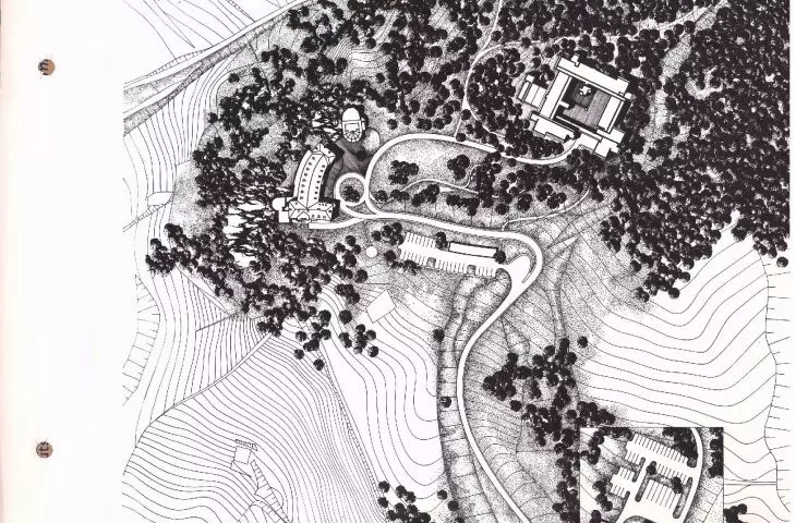 Projekt Kolegium Polonijnego UJ w Przegorzałach, plan sytuacyjny, 1974