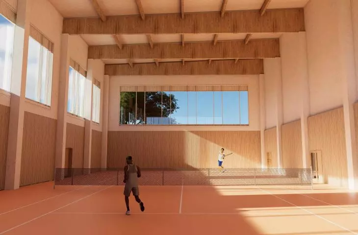 rendering of a practice court