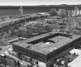 An unfinished shopping mall building