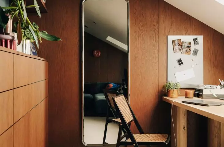 A small work area was set up on the top floor of the house