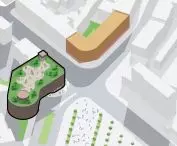 aksonometria parkingu wielopoziomowego przy dworcu kolejowym w Gliwicach — fragment analiz architektonicznych