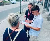 ankieterzy podczas procesu partycypacyjnego do projektu prototypowania ulicy Zwycięstwa w Gliwicach