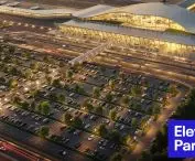 Wizualizacja koncepcyjna proponowanego projektu międzynarodowego lotniska Dulles