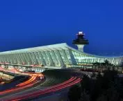 The main terminal at Washington Dulles International Airport in Virginia, USA.