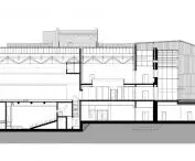 a cross-section through the halls and cinema
