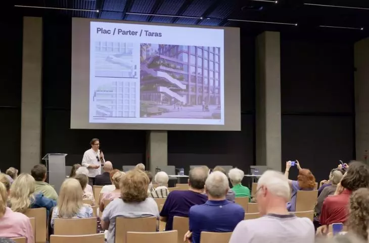 The design for the Chorzowska 1 skyscraper was presented by Tomasz Konior