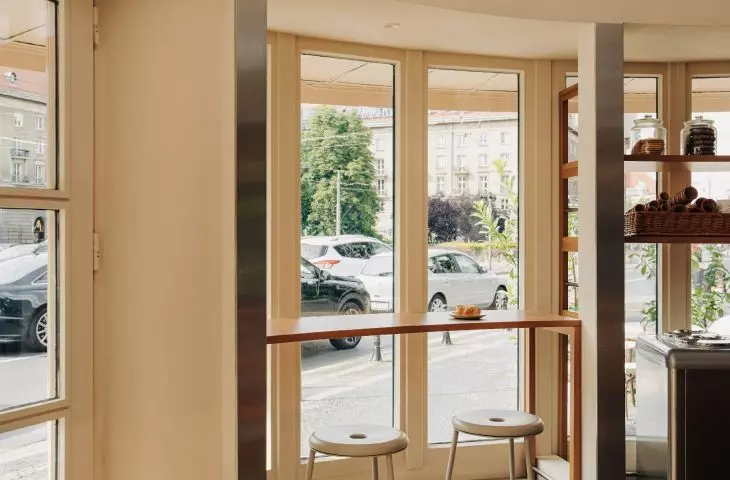 The interior has no straight walls