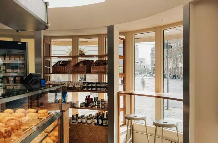 All the furniture was designed in a curved shape