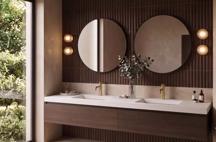 The sink area in a modern bathroom