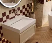 The sink area in a modern bathroom