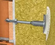 Cross-section of the completed recessed installation (mineral wool, R-TFIX-8S dowel)