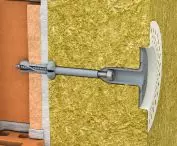 Cross-section of the completed recessed installation (mineral wool, R-TFIX-8SX dowel)
