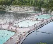 Water park in Zakrzówek, in the Twardowski Rocks—a redevelopment of a former quarry and the decommissioned Kraków Solvay Soda Works; designed by F-11 Design Studio; construction: 2019–2024