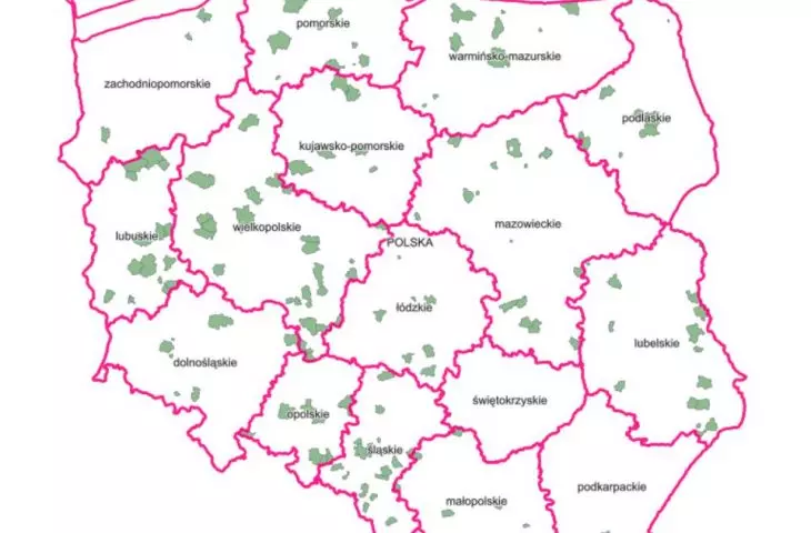Mapa przedstawiająca pokrycie obszaru Polski uchwalonymi planami ogólnymi