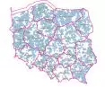 Mapa przedstawiająca pokrycie obszaru Polski uchwalonymi oraz projektowanymi planami ogólnymi