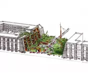 The development plan calls for two buildings separated by a plaza 