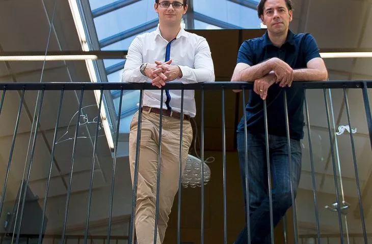 Mikołaj Zajda i Jacob van Rijs w nowej rotterdamskiej pracowni MVRDV