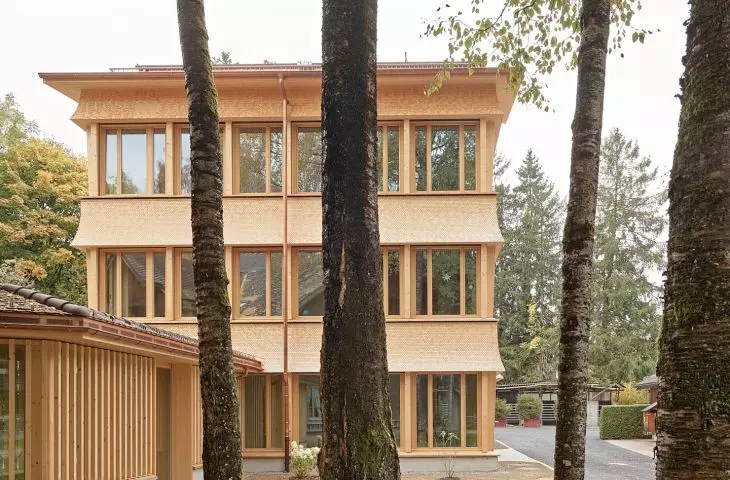 The new Bossard Schule building in Unterägeri, designed by Gut Deubelbeiss Nill Architekten