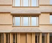 The wooden facade was finished with small shingles