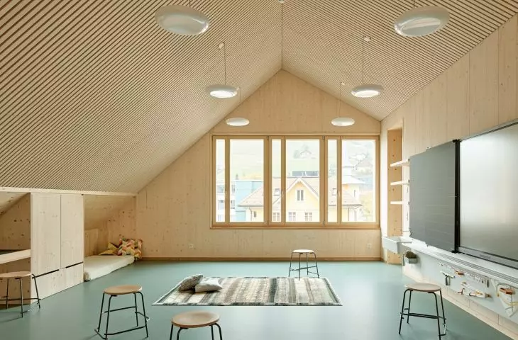 The new Bossard Schule building in Unterägeri, designed by Gut Deubelbeiss Nill Architekten