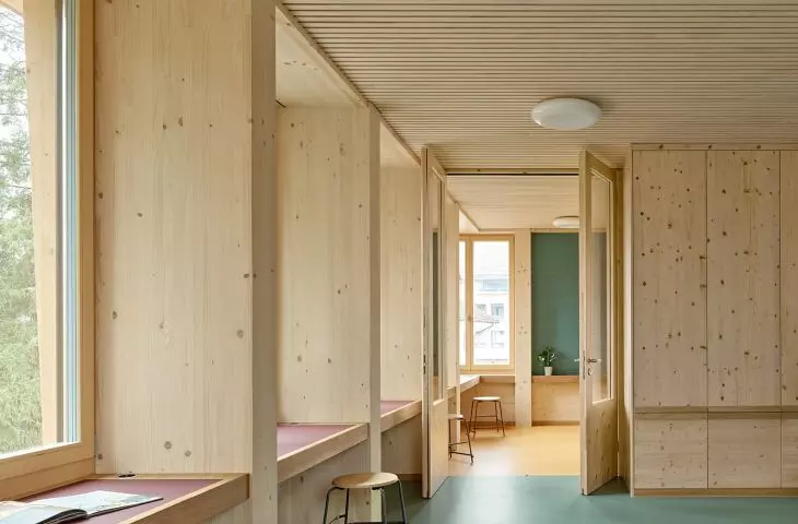 The new Bossard Schule building in Unterägeri, designed by Gut Deubelbeiss Nill Architekten