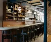 The other end of the bar top 