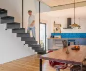 In the evenings, the kitchen-dining room becomes the heart of the home in Ulgueir