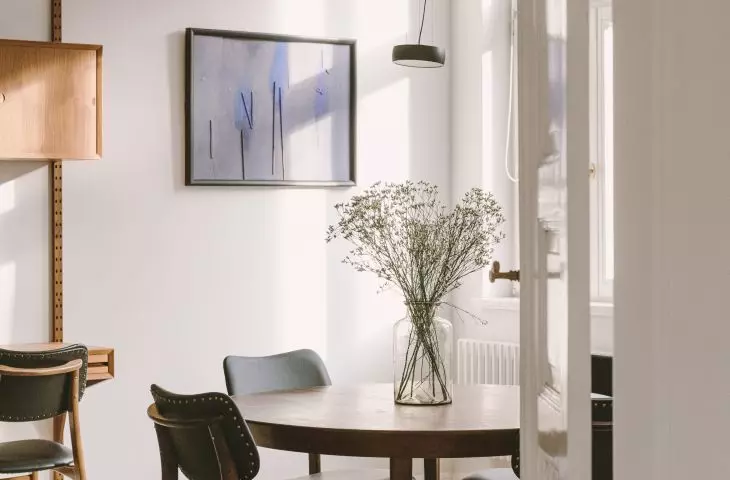 View of the dining room from the living room