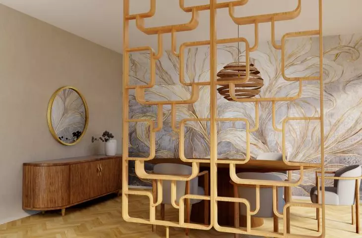 Volak-style Nordic room divider in oak