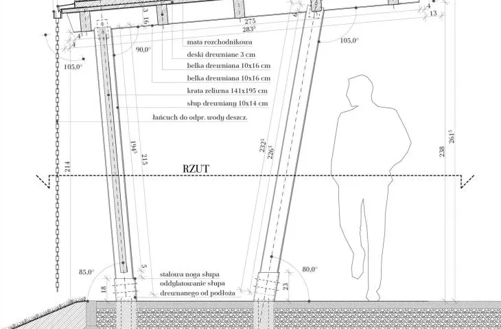 cross-section of the gazebo