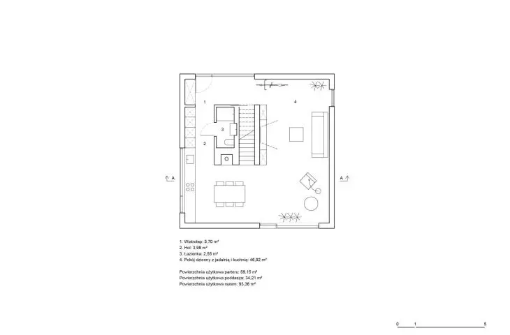 first floor plan (version without mezzanine)