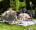 Pleats and blankets are great for the terrace