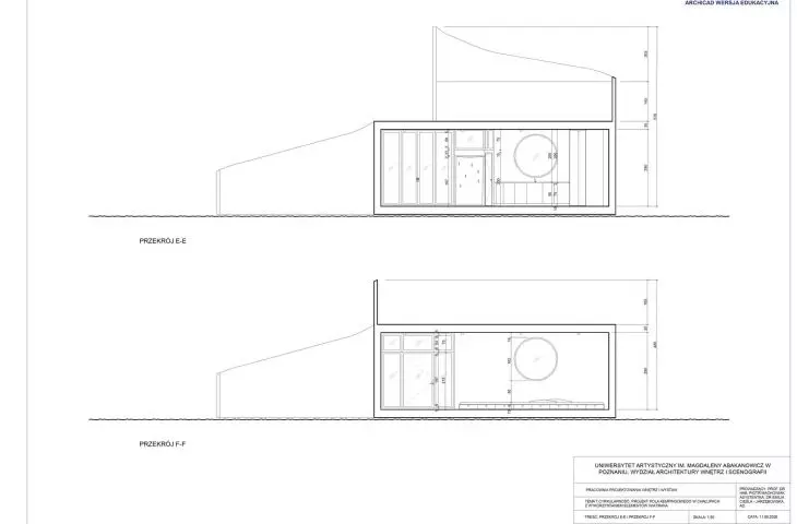Cross-sections E-E and F-F